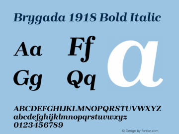 Brygada 1918 Bold Italic Version 3.006图片样张