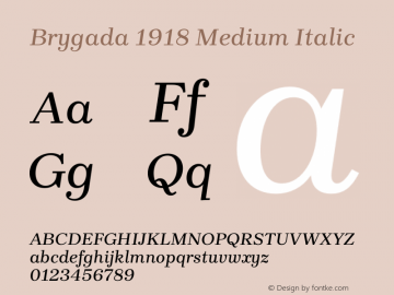 Brygada 1918 Medium Italic Version 3.006图片样张