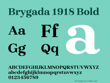 Brygada 1918 Bold Version 3.006; ttfautohint (v1.8.3)图片样张