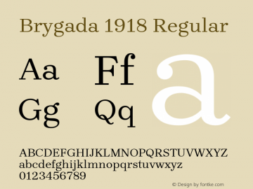 Brygada 1918 Regular Version 3.006; ttfautohint (v1.8.3)图片样张