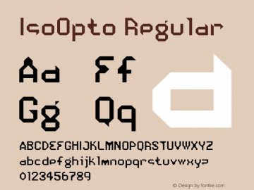 IsoOpto Regular Version 001.000 Font Sample