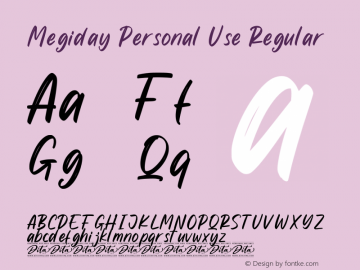 Megiday Personal Use Version 1.00;September 21, 2020;FontCreator 12.0.0.2567 64-bit图片样张