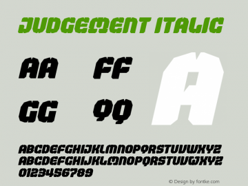 Judgement Italic Version 001.000 Font Sample