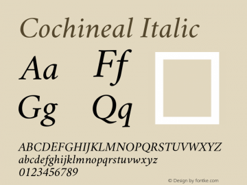 Cochineal Italic Version 0.9图片样张