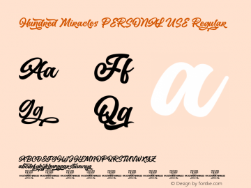 Hundred Miracles PERSONAL USE Regular Version 1.000;FEAKit 1.0图片样张