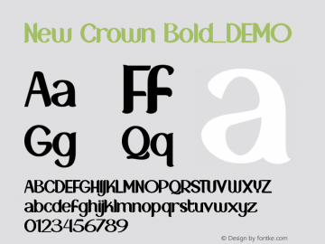 NewCrown-Bold_DEMO Version 1.00;June 8, 2020;FontCreator 12.0.0.2525 64-bit图片样张