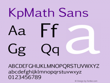 KpMath Sans Version 0.42图片样张