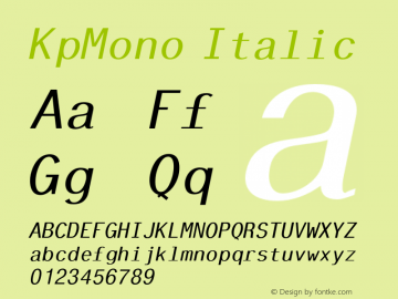 KpMono Italic Version 0.42图片样张
