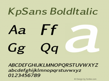 KpSans BoldItalic Version 0.42图片样张