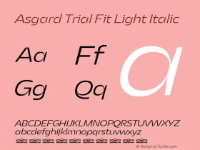 Asgard Trial Fit Light Italic Version 2.003图片样张