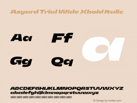 Asgard Trial Wide Xbold Italic Version 2.003图片样张