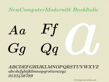 NewComputerModern08-BookItalic Version 4.0图片样张