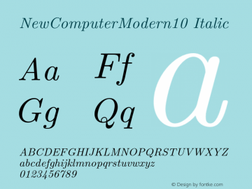 NewComputerModern10-Italic Version 4.0图片样张