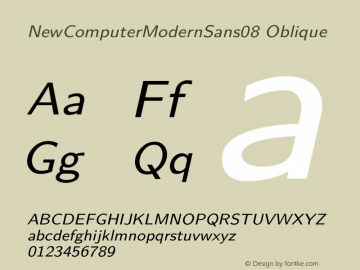 NewComputerModernSans08-Oblique Version 4.0图片样张