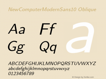 NewComputerModernSans10-Oblique Version 4.0图片样张