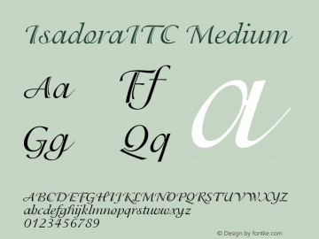 IsadoraITC Medium Version 001.000 Font Sample