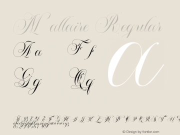 Mallaire Version 1.00;May 25, 2020;FontCreator 12.0.0.2547 64-bit图片样张