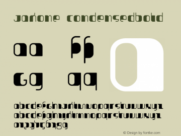 Jakone CondensedBold Version 001.000 Font Sample