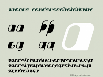 Jakone CondensedBoldItalic Version 001.000 Font Sample