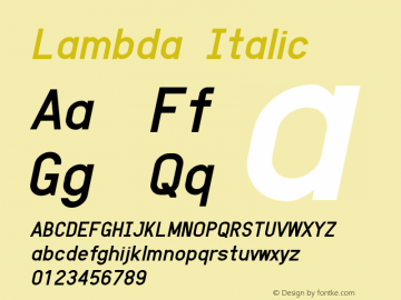 Lambda Italic 0.20图片样张