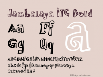 Jambalaya ITC Bold Version 001.001 Font Sample