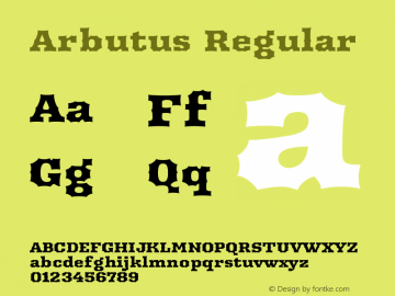 Arbutus Regular Version 1.003图片样张