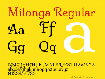 Milonga Version 1.000; ttfautohint (v0.93) -l 8 -r 50 -G 200 -x 14 -w 