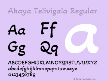 Akaya Telivigala Regular Version 1.002; ttfautohint (v1.8.3)图片样张