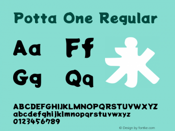 Potta One Regular Version 1.000图片样张