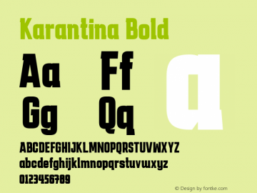 Karantina Bold Version 1.000; ttfautohint (v1.8.3)图片样张