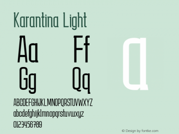 Karantina Light Version 1.000; ttfautohint (v1.8.3)图片样张