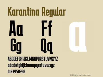 Karantina Regular Version 1.000; ttfautohint (v1.8.3)图片样张