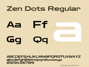 Zen Dots Regular Version 1.000; ttfautohint (v1.8.3)图片样张