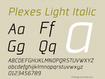 Plexes Light Italic Version 1.00图片样张