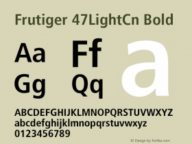 Frutiger 47LightCn Bold 1999; 1.1图片样张