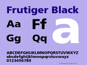 Frutiger Black Version 1.00 June 8, 2020, initial release图片样张