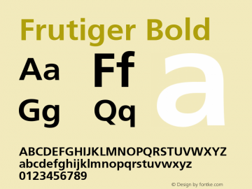 Frutiger Bold Fontographer 4.7 7/13/09 FG4M­0000002045图片样张