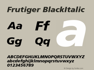 Frutiger BlackItalic Fontographer 4.7 7/13/09 FG4M­0000002045图片样张