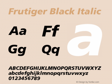 Frutiger Black Italic 1.0图片样张