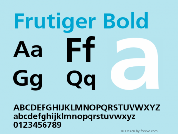 Frutiger Bold Macromedia Fontographer 4.1.5 10/28/99图片样张