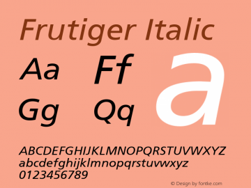 Frutiger Italic Fontographer 4.7 7/13/09 FG4M­0000002045图片样张