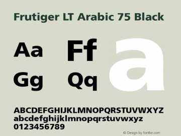 Frutiger LT Arabic 75 Black Version 1.00 October 10, 2016, initial release图片样张