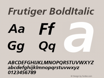 Frutiger BoldItalic Fontographer 4.7 7/13/09 FG4M­0000002045图片样张