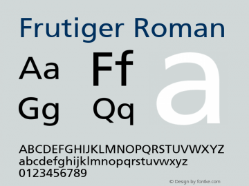Frutiger Roman Fontographer 4.7 7/13/09 FG4M­0000002045图片样张