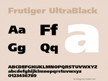 Frutiger UltraBlack Fontographer 4.7 7/13/09 FG4M­0000002045图片样张