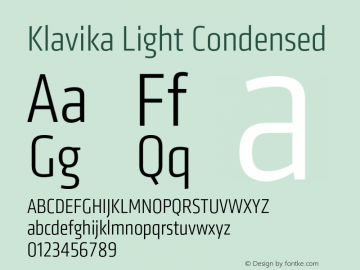 Klavika-LightCondensed Version 1.000图片样张
