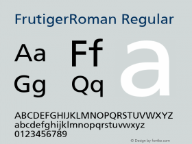 FrutigerRoman Altsys Fontographer 4.0.2 4/3/96图片样张