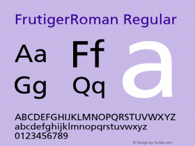FrutigerRoman Macromedia Fontographer 4.1.5 24/2/99图片样张