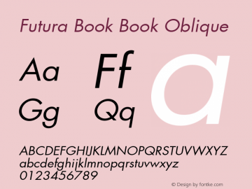 Futura Book Book Oblique 001.000图片样张