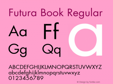 Futura Book Version 3.0; 1993; initial release图片样张